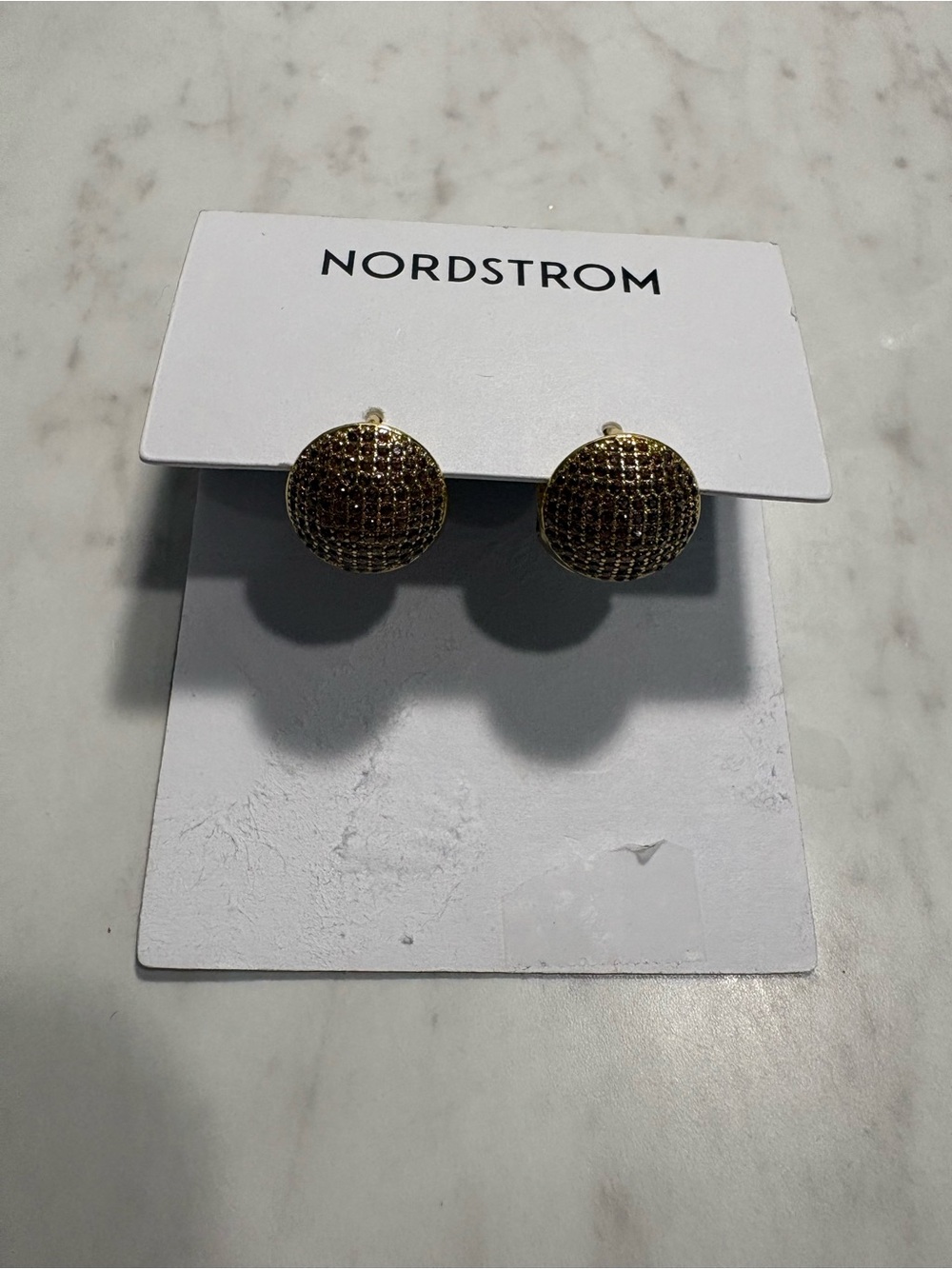 Nordstrom Gold Textured Dome Stud Earrings
